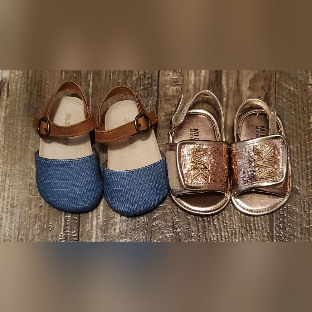 Blue and Gold Kids Shoes Set. MK and Old Navy